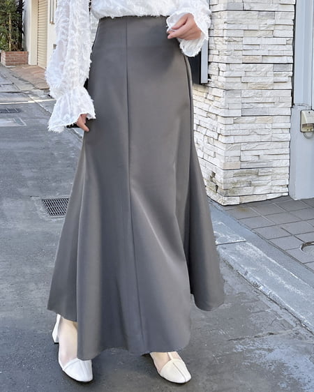 INGNI(イング) バックレースアップマーメイドスカート チャコールグレー