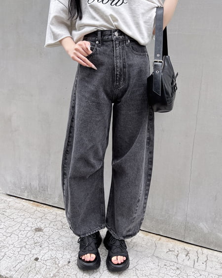 INGNI(イング) デニムカーブパンツ グレー