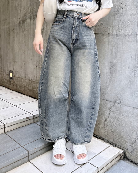 INGNI(イング) デニムカーブパンツ デニム/ブルー