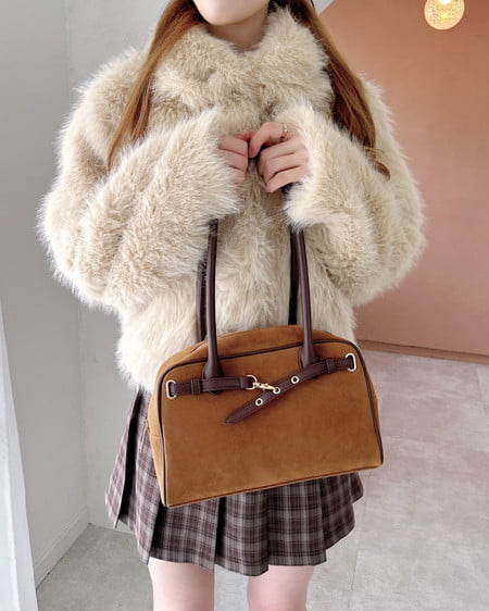 INGNI(イング) マグネットボタンスタンドカラーエコファーコート ベージュ