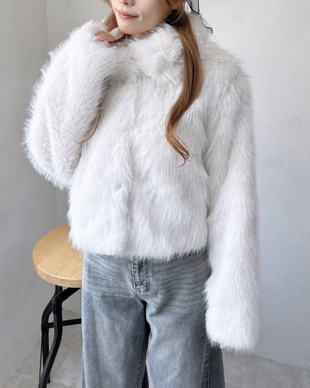 INGNI(イング) マグネットボタンスタンドカラーエコファーコート アイボリー