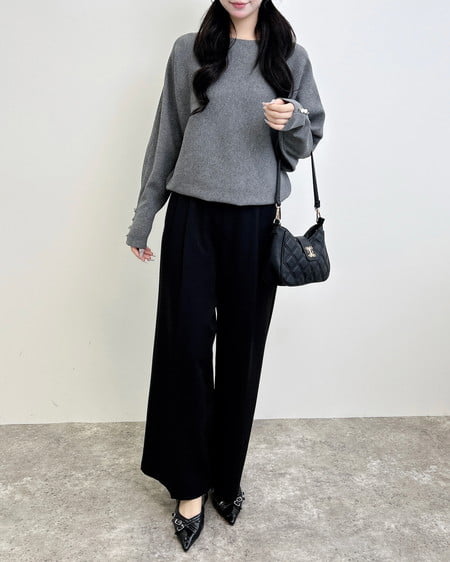 INGNI(イング) 共ベルト付ワイドパンツ クロ