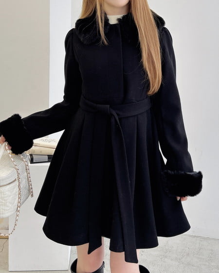 INGNI(イング) エコファー取り外し4Wayドーリーコート クロ