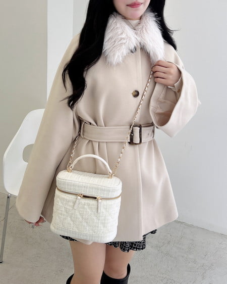 INGNI(イング) エコファー取り外しケープライクコート アイボリー