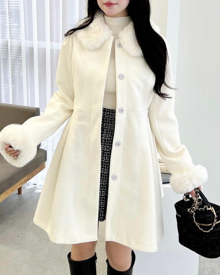 INGNI(イング) エコファー取り外し4Wayドーリーコート オフホワイト