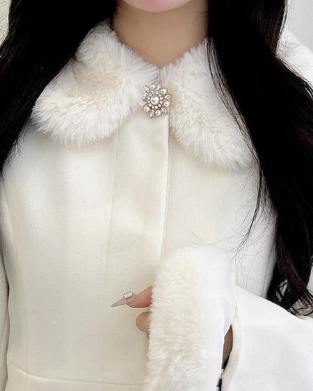 INGNI(イング) エコファー取り外し4Wayドーリーコート オフホワイト