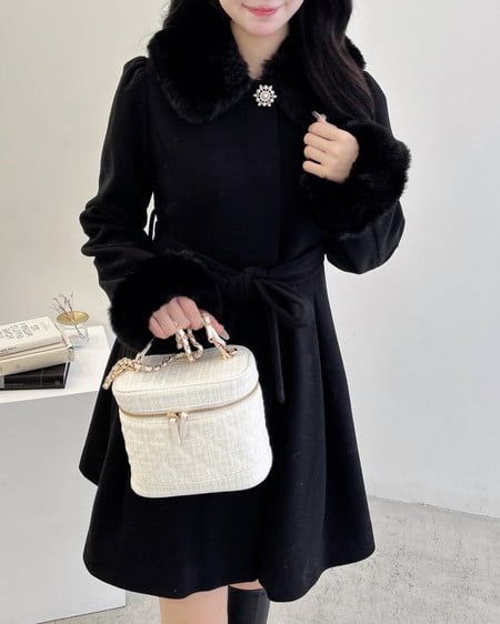 INGNI(イング) エコファー取り外し4Wayドーリーコート クロ