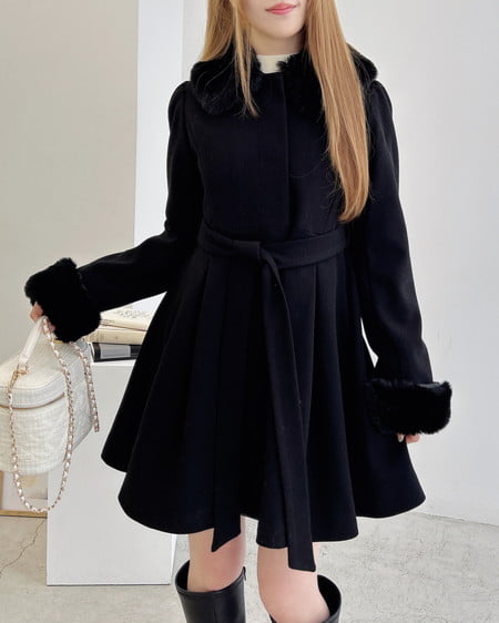 INGNI(イング) エコファー取り外し4Wayドーリーコート クロ