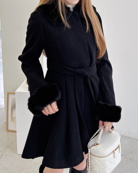 INGNI(イング) エコファー取り外し4Wayドーリーコート クロ