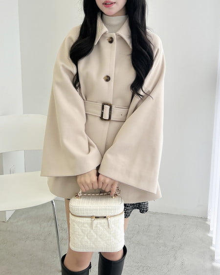 INGNI(イング) エコファー取り外しケープライクコート アイボリー