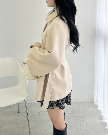 INGNI(イング) エコファー取り外しケープライクコート アイボリー