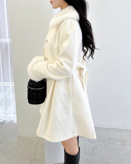 INGNI(イング) エコファー取り外し4Wayドーリーコート オフホワイト