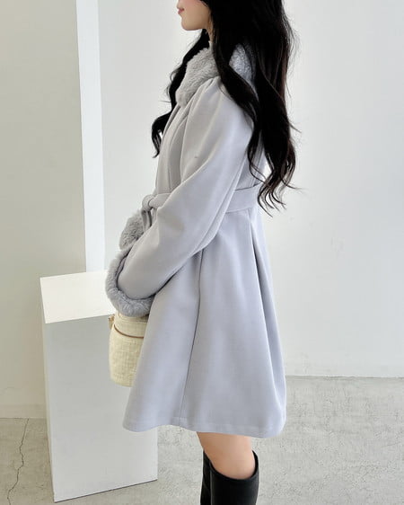 INGNI(イング) エコファー取り外し4Wayドーリーコート グレー