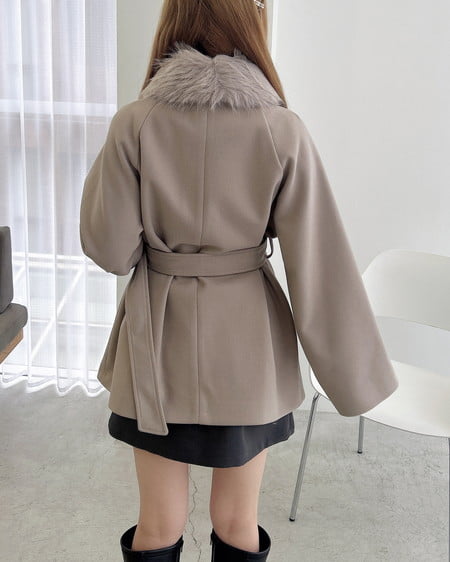 INGNI(イング) エコファー取り外しケープライクコート グレージュ