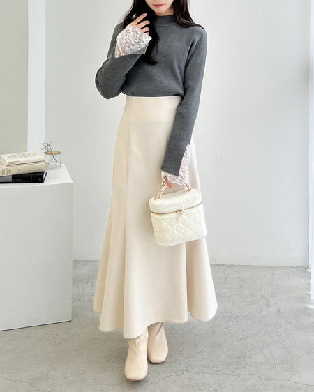 INGNI(イング) バックレースアップマーメイドスカート ライトベージュ