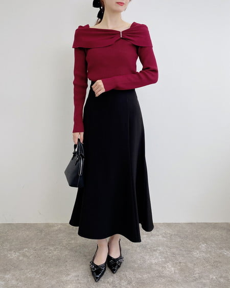 INGNI(イング) バックレースアップマーメイドスカート クロ