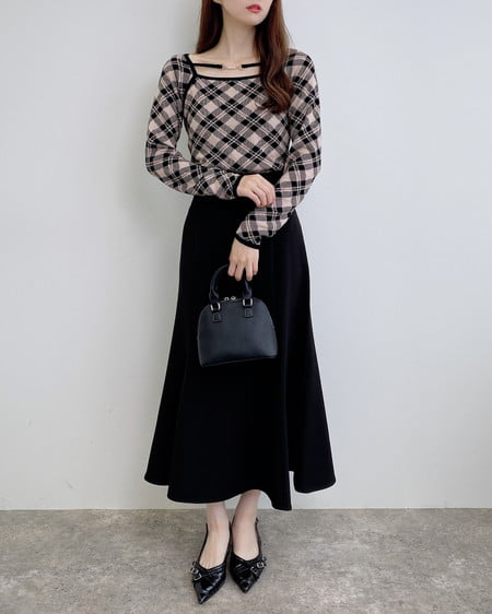 INGNI(イング) バックレースアップマーメイドスカート クロ