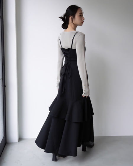 INGNI(イング) ボートネック袖金ボタンニット グレージュ