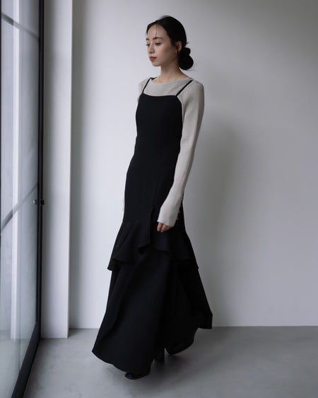 INGNI(イング) ボートネック袖金ボタンニット グレージュ