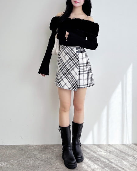 INGNI(イング) 2Wayエコファーオフショルニット クロ