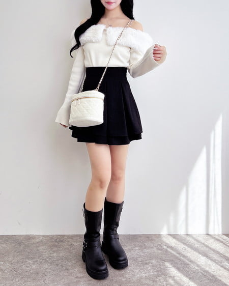 INGNI(イング) 2Wayエコファーオフショルニット アイボリー