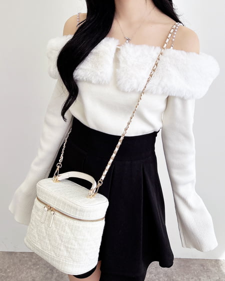 INGNI(イング) 2Wayエコファーオフショルニット アイボリー