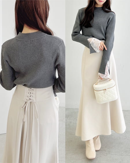 INGNI(イング) バックレースアップマーメイドスカート ライトベージュ