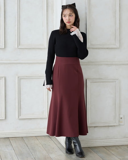 INGNI(イング) バックレースアップマーメイドスカート ボルドー