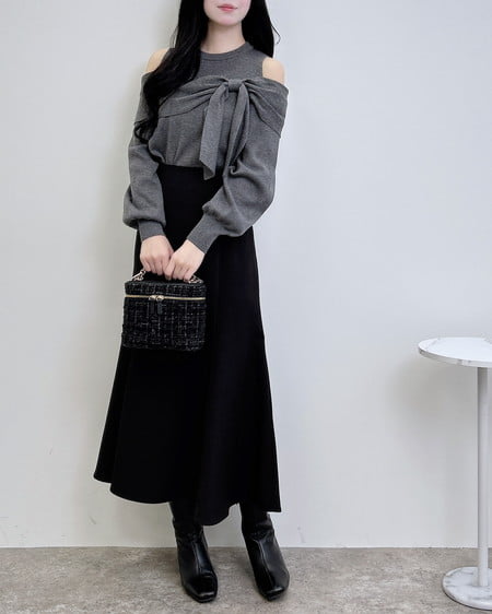 INGNI(イング) バックレースアップマーメイドスカート クロ