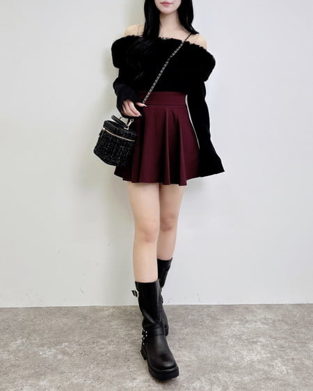 INGNI(イング) 2Wayエコファーオフショルニット クロ