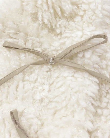 INGNI(イング) リボン取り外しスタンドボアブルゾン アイボリー