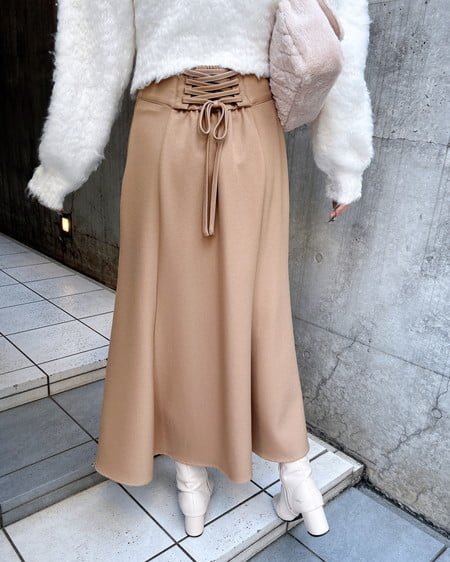 INGNI(イング) バックレースアップマーメイドスカート キャメル/A