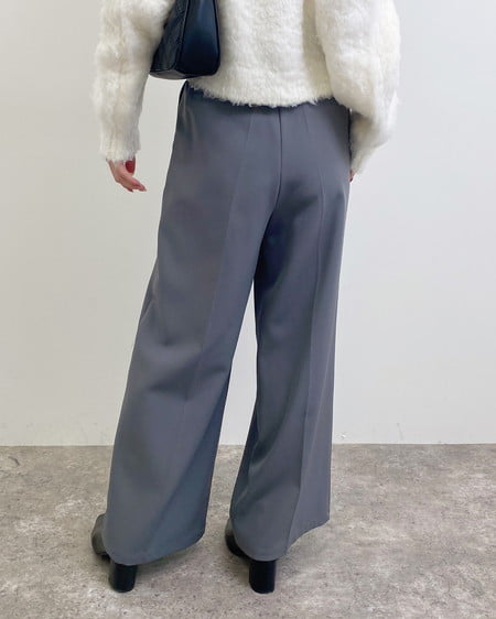 INGNI(イング) 共ベルト付ワイドパンツ チャコールグレー