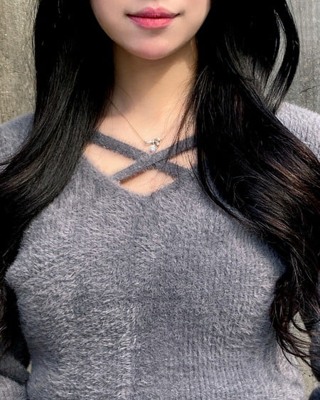 INGNI(イング) フェザークロスニット チャコールグレー