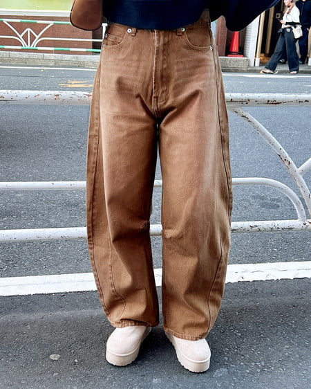 INGNI(イング) デニムカーブパンツ ブラウン