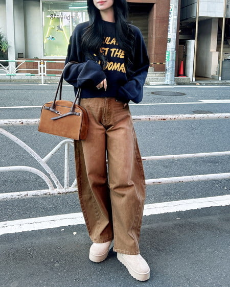 INGNI(イング) デニムカーブパンツ ブラウン