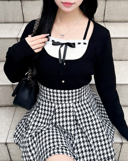 INGNI(イング) ツイードタックミニフレアスカート チドリ