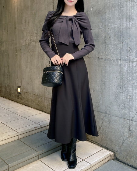 INGNI(イング) バックレースアップマーメイドスカート クロ