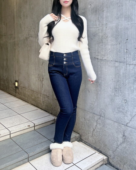 INGNI(イング) フェザークロスニット アイボリー