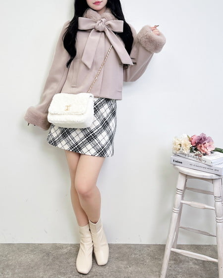 INGNI(イング) マルチWayビッグリボンショート丈コート ピンク