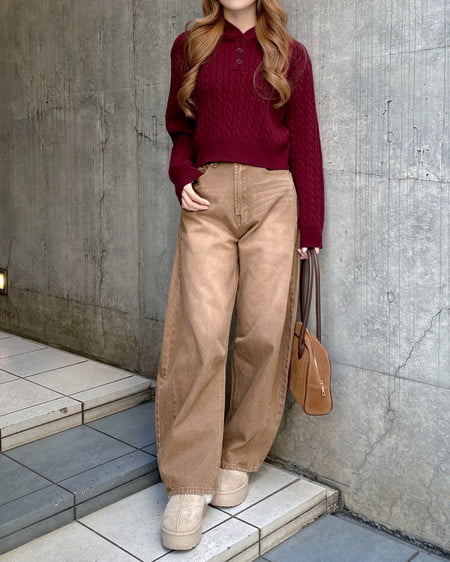 INGNI(イング) デニムカーブパンツ ブラウン