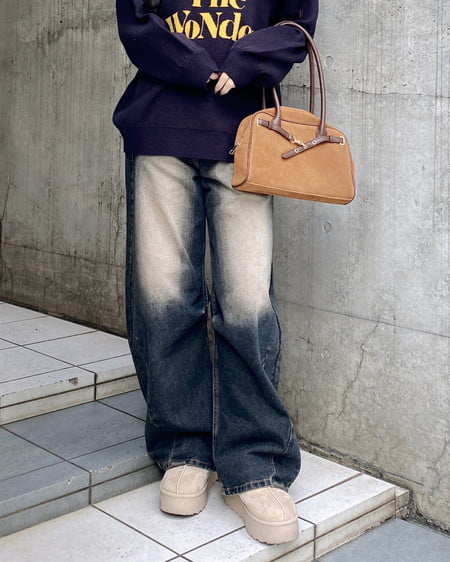 INGNI(イング) デニムカーブパンツ デニム/コン