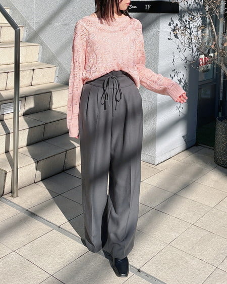 INGNI(イング) 透かし編みニットプルオーバー ピンク