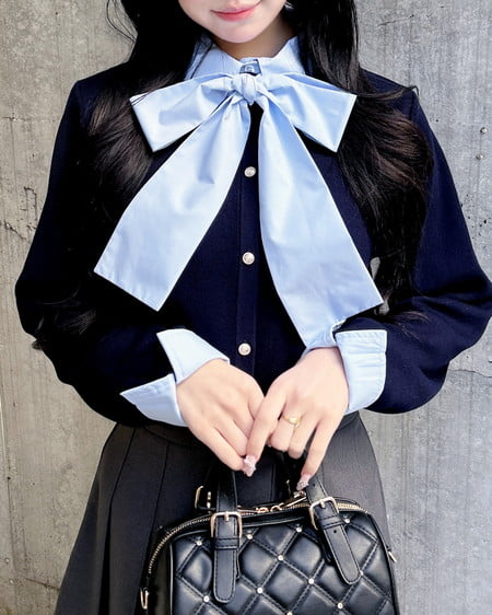 INGNI(イング) ボウタイドッキングニット コン/ブルー