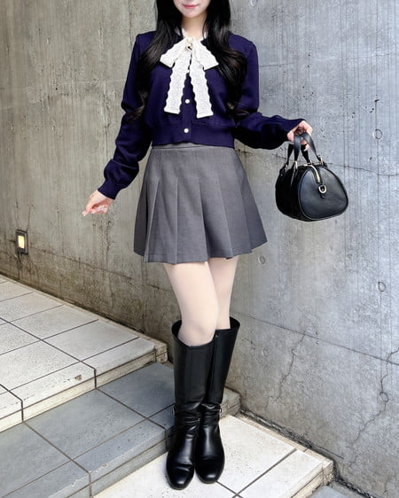 INGNI(イング) レースボウタイニット コン