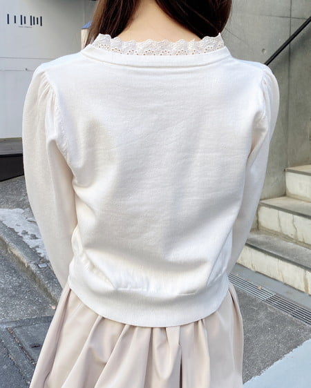 INGNI(イング) レースボウタイニット アイボリー