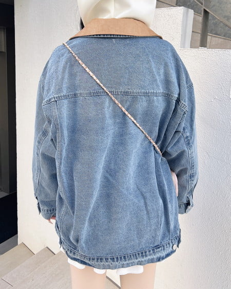 INGNI(イング) 襟異素材取り外しビッグGジャン デニム/ライトブルー