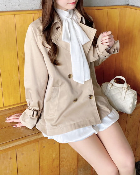 INGNI(イング) ミドル丈トレンチコート ライトベージュ