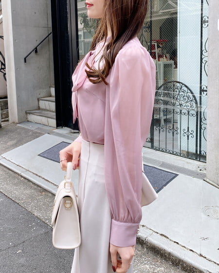 INGNI(イング) シアーボウタイブラウス ピンク