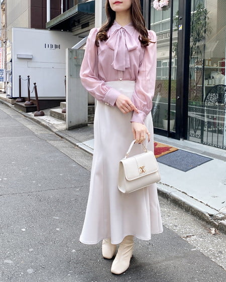 INGNI(イング) バックリボンマーメイドスカート ライトベージュ